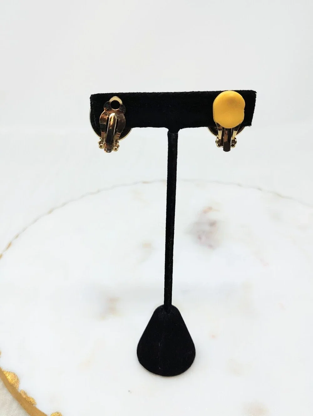Chico's Oval Gold And Crystal Rhinestone Clip-on Earrings